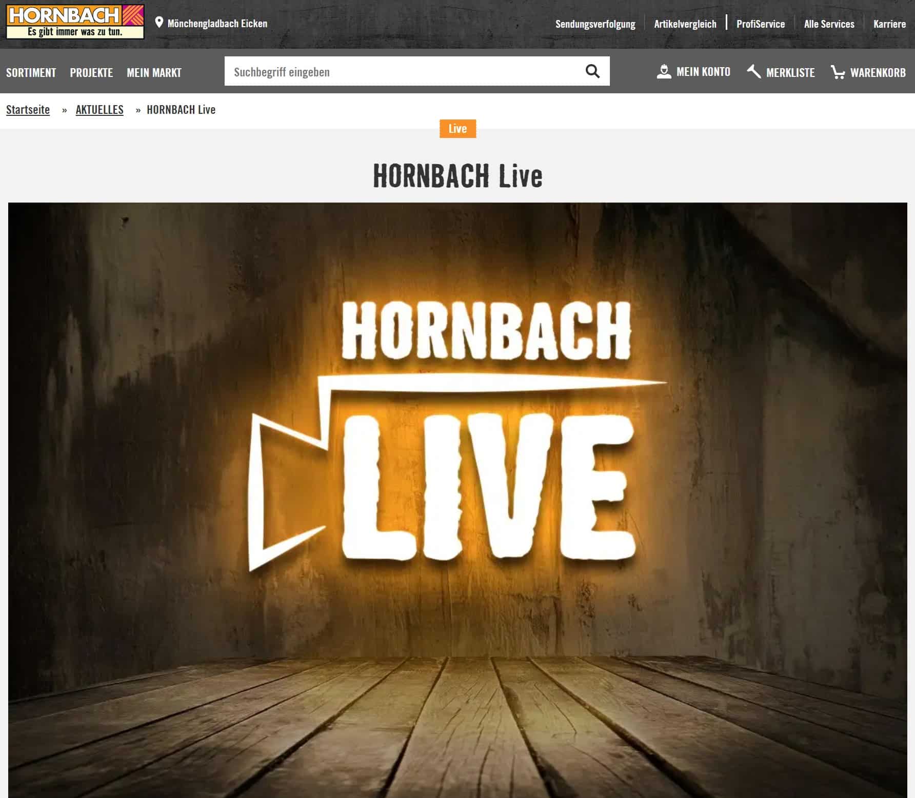 Live-Shopping bei Hornbach